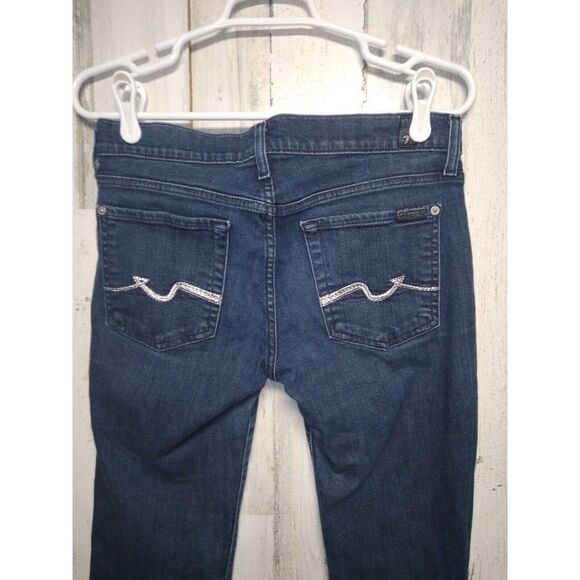 7 For All Mankind Jeans Women’s Size 27 Bootcut Denim Stretch Mid Rise 30x32 - Picture 5 of 9